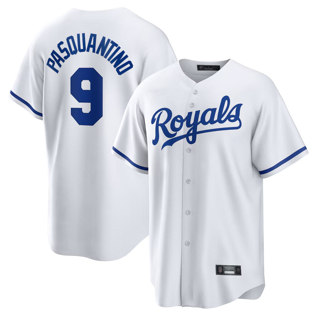 Choea KC.Royals #9 Vinnie Pasquantino Player White Home Game Stitched Jerseys