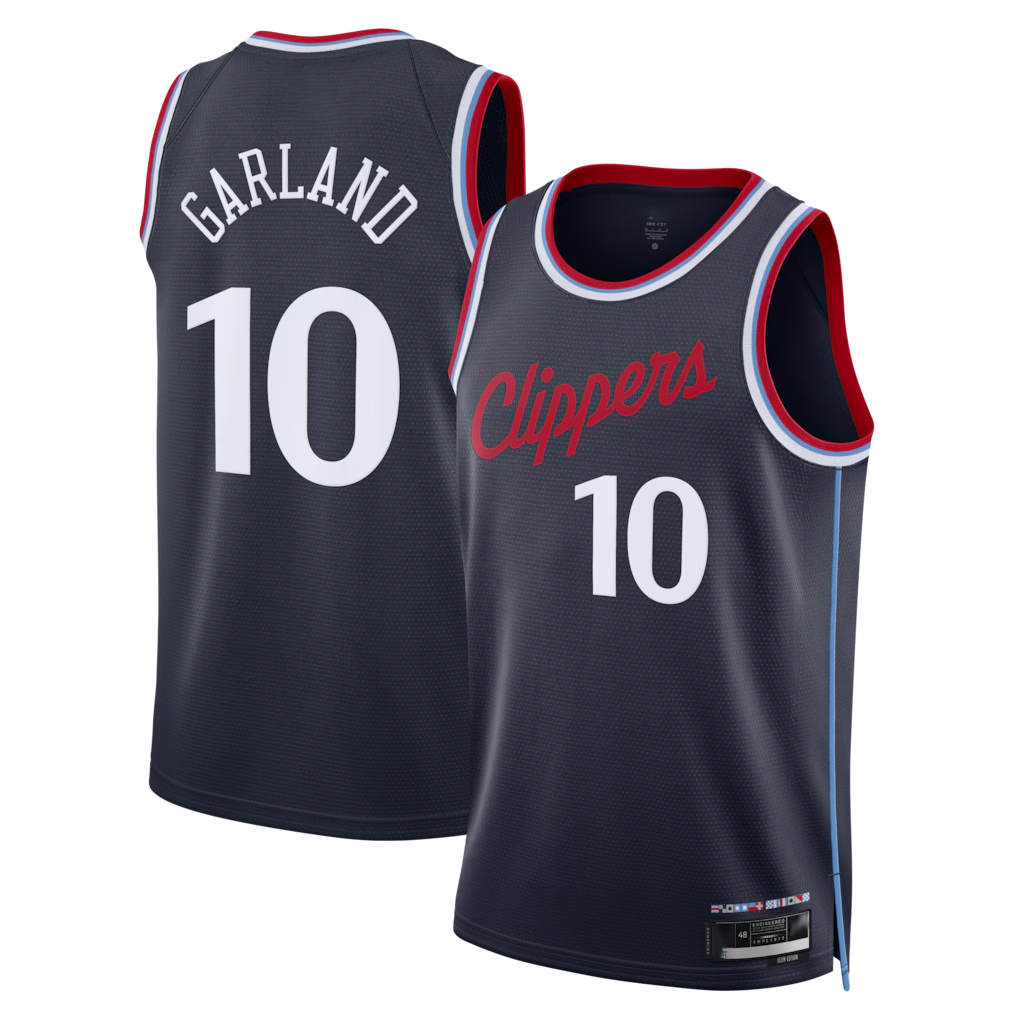 Choea LA.Clippers #10 Darius Garland Navy Swingman Stitched Jerseys- Icon Edition