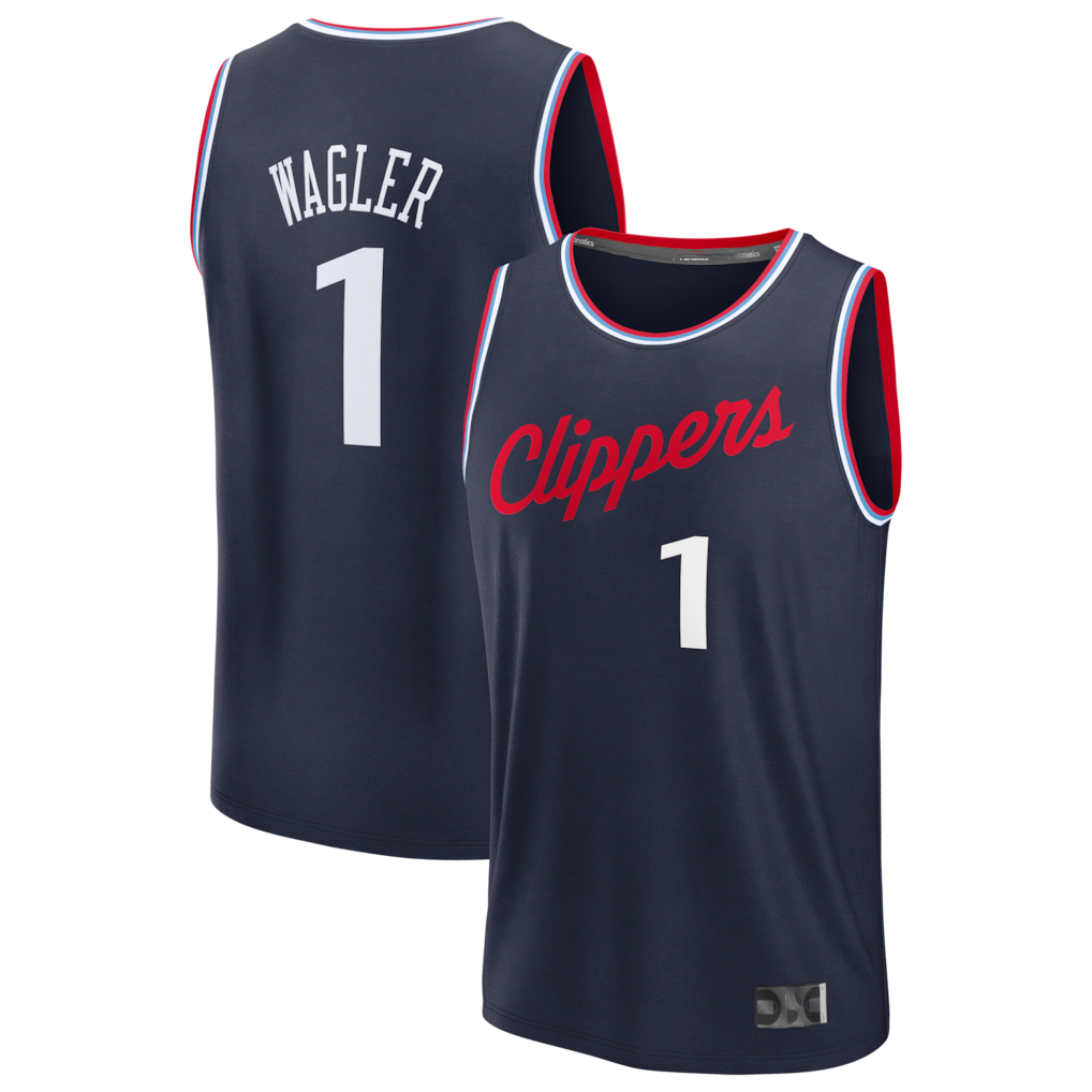 Choea LA.Clippers #1 Keaton Wagler Navy Draft First Round Pick Fast Break Stitched Jerseys - Icon Edition