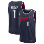 Choea LA.Clippers #1 Keaton Wagler Navy Draft First Round Pick Fast Break Stitched Jerseys - Icon Edition
