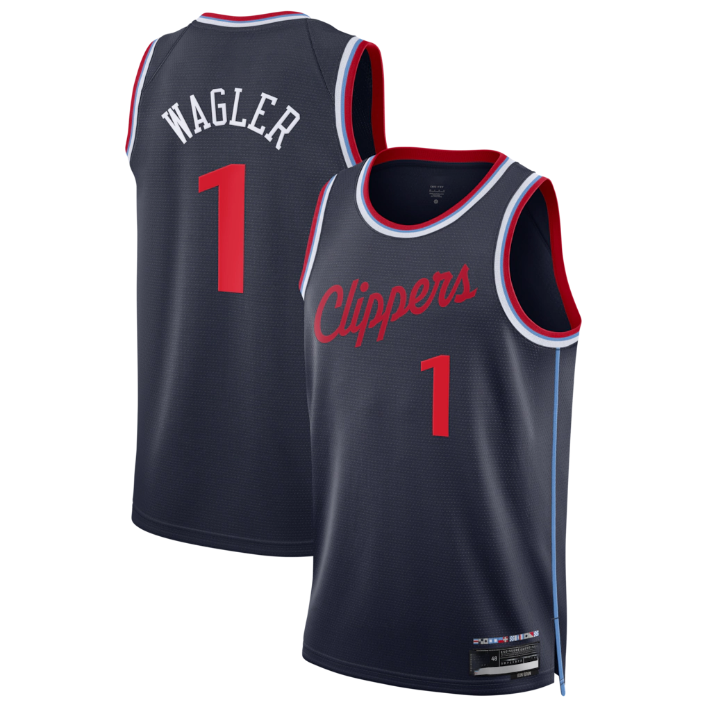 Choea LA.Clippers #1 Keaton Wagler Navy Swingman Stitched Jerseys - Icon Edition