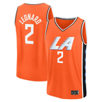 Choea LA.Clippers #2 Kawhi Leonard Orange 2025-2026 City Edition Fast Break Stitched Jerseys
