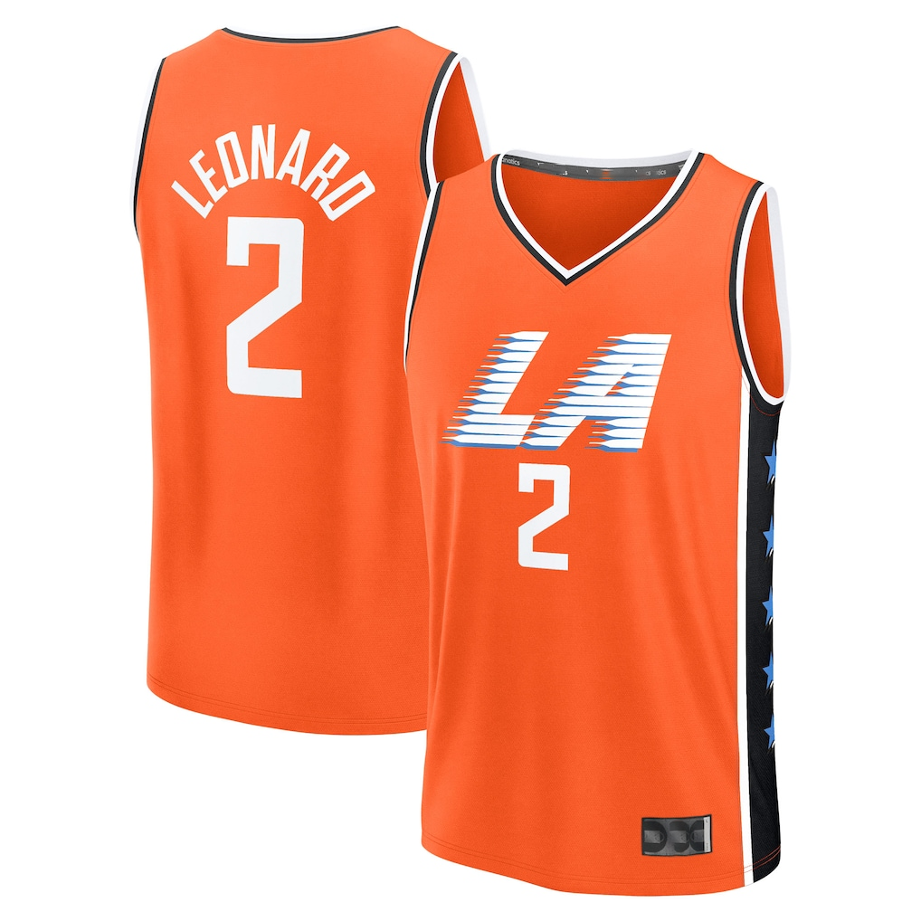 Choea LA.Clippers #2 Kawhi Leonard Orange 2025-2026 City Edition Fast Break Stitched Jerseys
