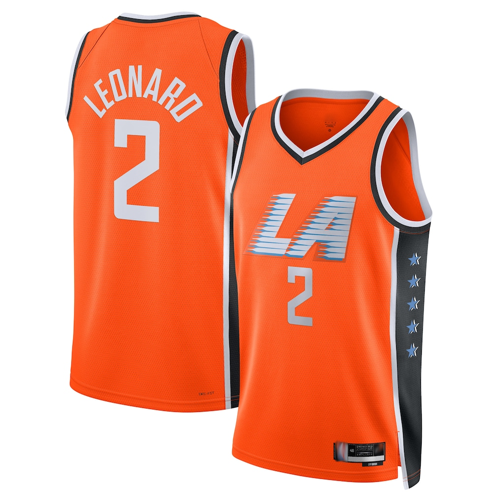 Choea LA.Clippers #2 Kawhi Leonard Orange 2025-2026 Swingman Stitched Jerseys - City Edition