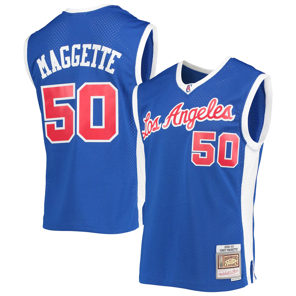 Choea LA.Clippers #50 Corey Maggette Mitchell & Ness Royal 2002-2003 Hardwood Classics Swingman Stitched Jerseys
