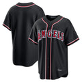 Choea LA.Angels Black Fashion Out Home Game Blank Player Stitched Jerseys