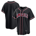 Choea LA.Angels Black Fashion Out Home Game Blank Player Stitched Jerseys