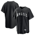 Choea LA.Angels Black Lights Out Fashion T-shirt Blank Player Stitched Jerseys