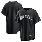Choea LA.Angels Black Lights Out Fashion T-shirt Blank Player Stitched Jerseys