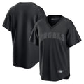 Choea LA.Angels Black Pitch Fashion Blank Player T-shirt Stitched Jerseys