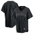 Choea LA.Angels Black Pitch Fashion Blank Player T-shirt Stitched Jerseys