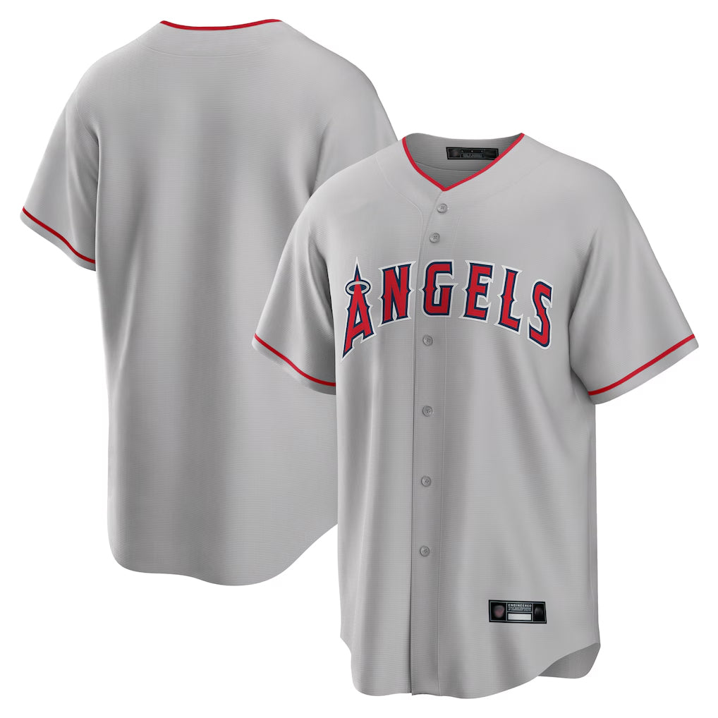 Choea LA.Angels Gray Home Game Blank Player Stitched Jerseys
