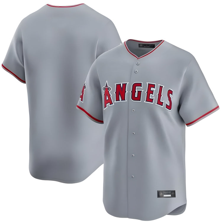 Choea LA.Angels Gray Home Limited Blank Player Stitched Jerseys