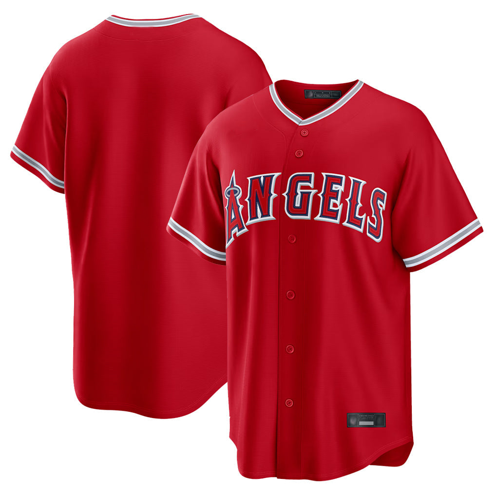 Choea LA.Angels Red Home Game Blank Player Stitched Jerseys