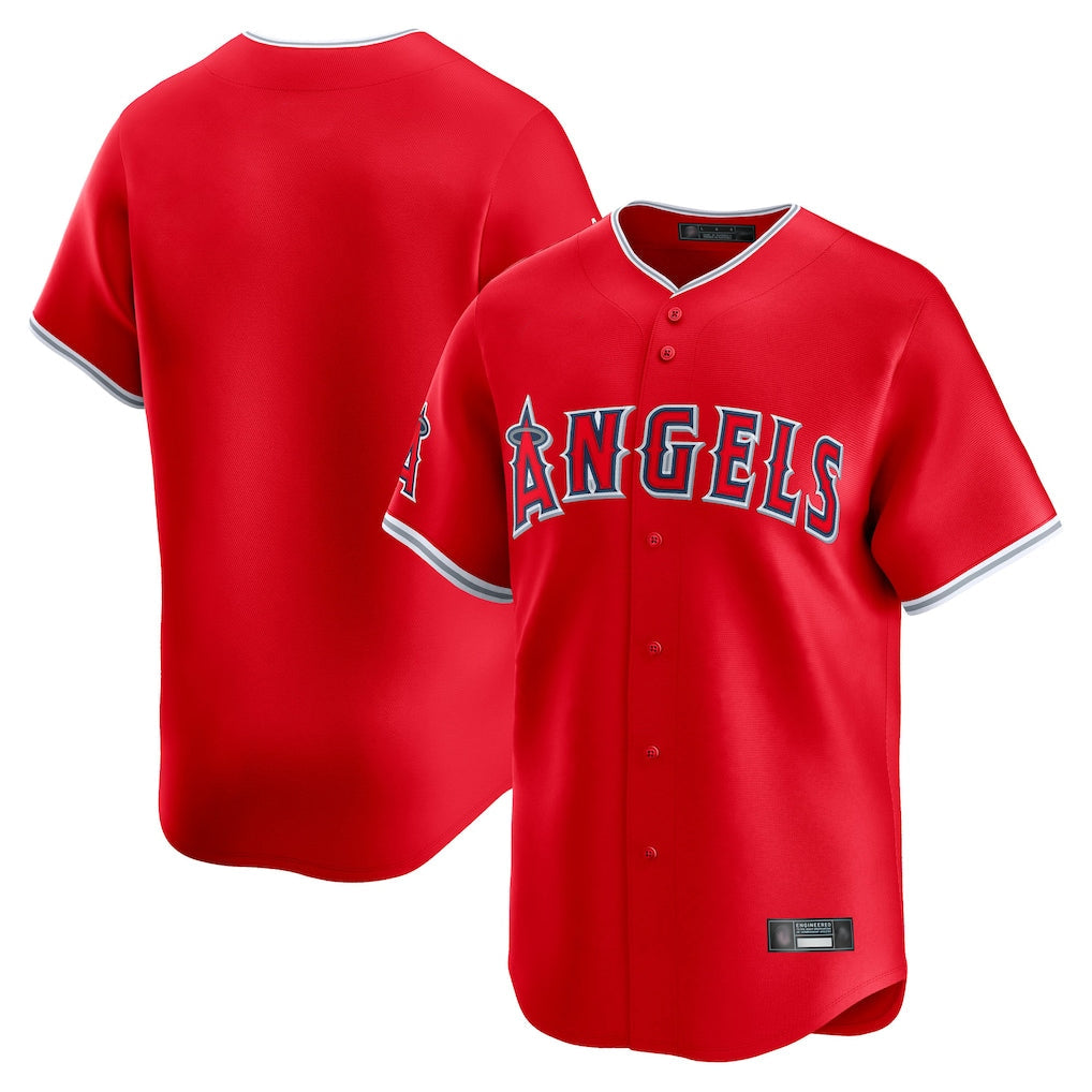 Choea LA.Angels Red Home Limited Blank Player Stitched Jerseys