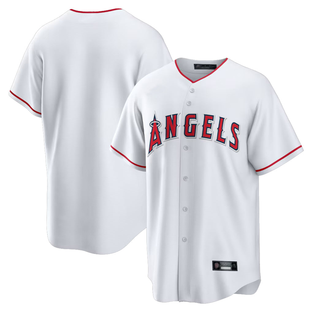 Choea LA.Angels White Home Game Blank Player Stitched Jerseys