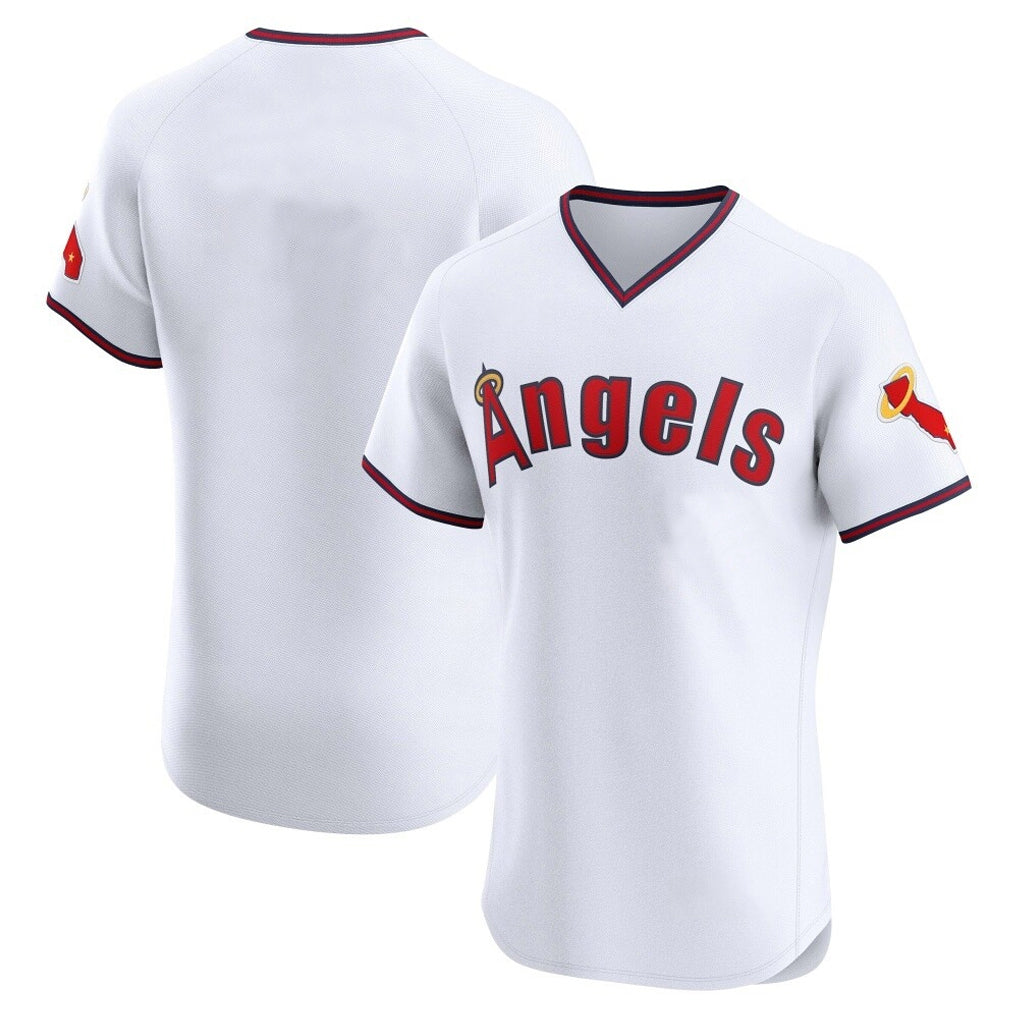Choea LA.Angels White T-shirt Home Limited Elite Blank Player Stitched Jerseys