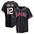 Choea LA.Angels #12 Jorge Soler Player Black Fashion Out Home Game Stitched Jerseys