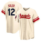 Choea LA.Angels #12 Jorge Soler Player Cream City Connect Home Stitched Jerseys