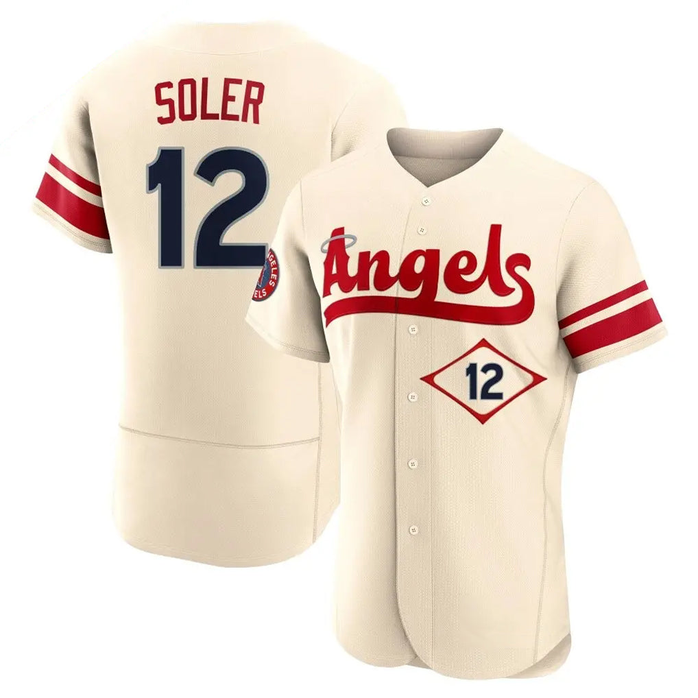 Choea LA.Angels #12 Jorge Soler Player Cream City Connect Limited ELite Home Stitched Jerseys
