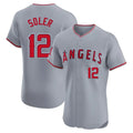 Choea LA.Angels #12 Jorge Soler Player Gray Home Limited Elite Stitched Jerseys