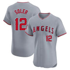 Choea LA.Angels #12 Jorge Soler Player Gray Home Limited Elite Stitched Jerseys