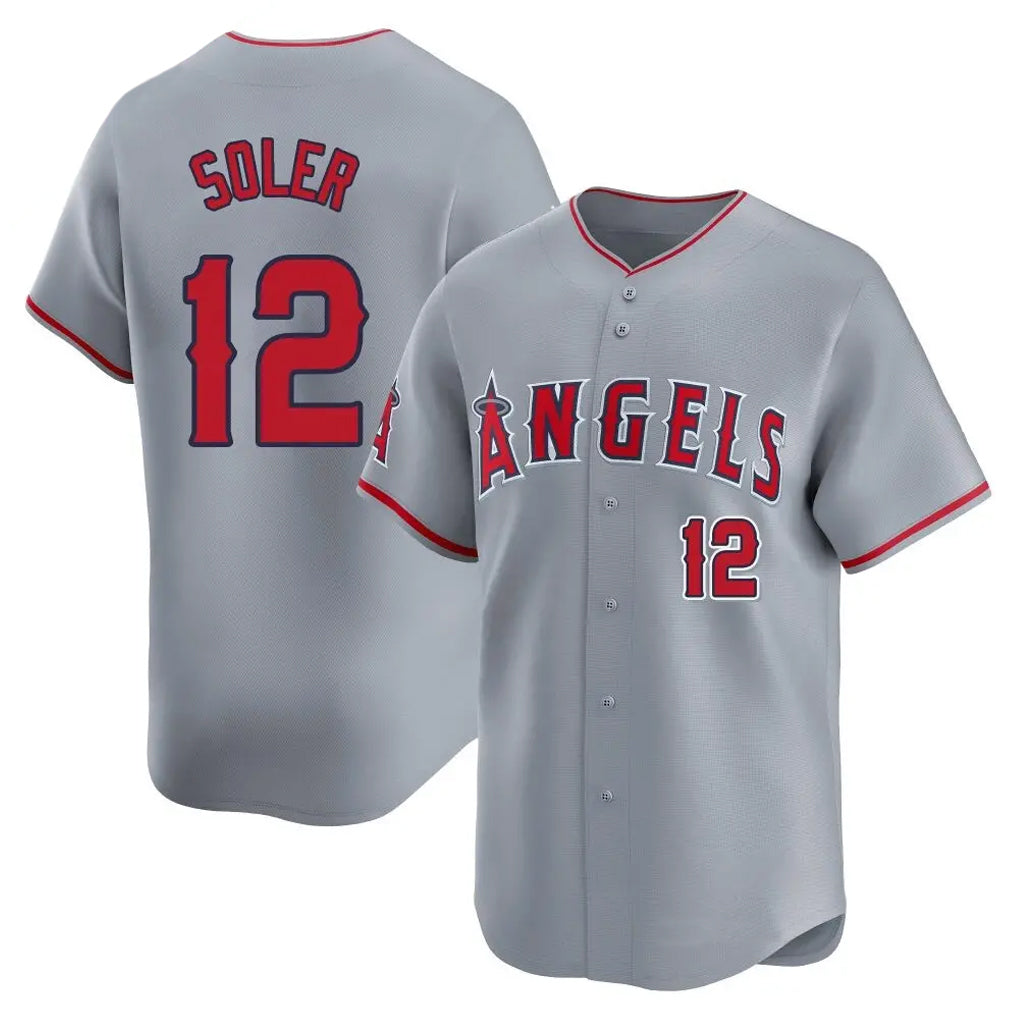 Choea LA.Angels #12 Jorge Soler Player Gray Home Limited Stitched Jerseys