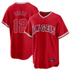 Choea LA.Angels #12 Jorge Soler Player Red Home Game Stitched Jerseys