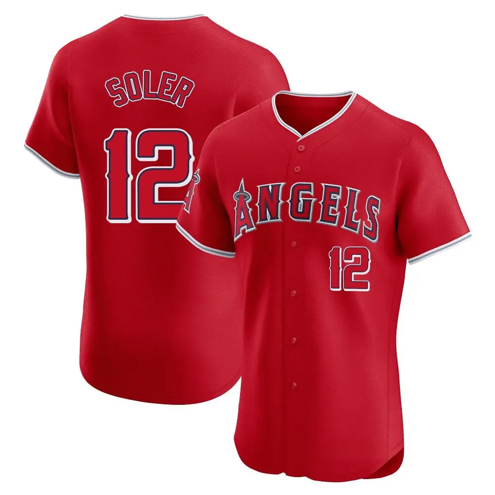 Choea LA.Angels #12 Jorge Soler Player Red Home Limited Elite Stitched Jerseys