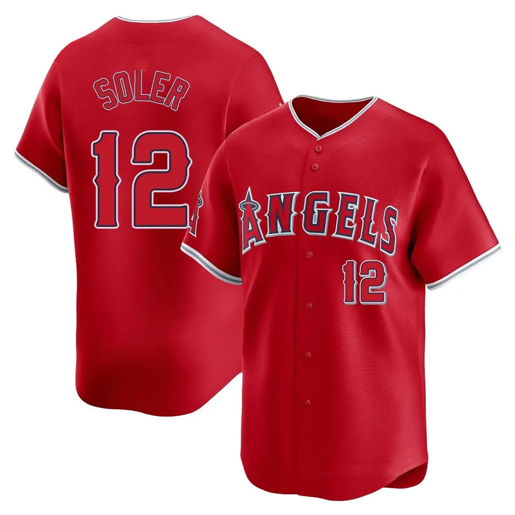 Choea LA.Angels #12 Jorge Soler Player Red Home Limited Stitched Jerseys