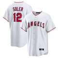 Choea LA.Angels #12 Jorge Soler Player White Home Game Stitched Jerseys