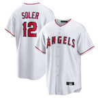 Choea LA.Angels #12 Jorge Soler Player White Home Game Stitched Jerseys