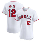 Choea LA.Angels #12 Jorge Soler Player White Limited Elite Stitched Home Jerseys