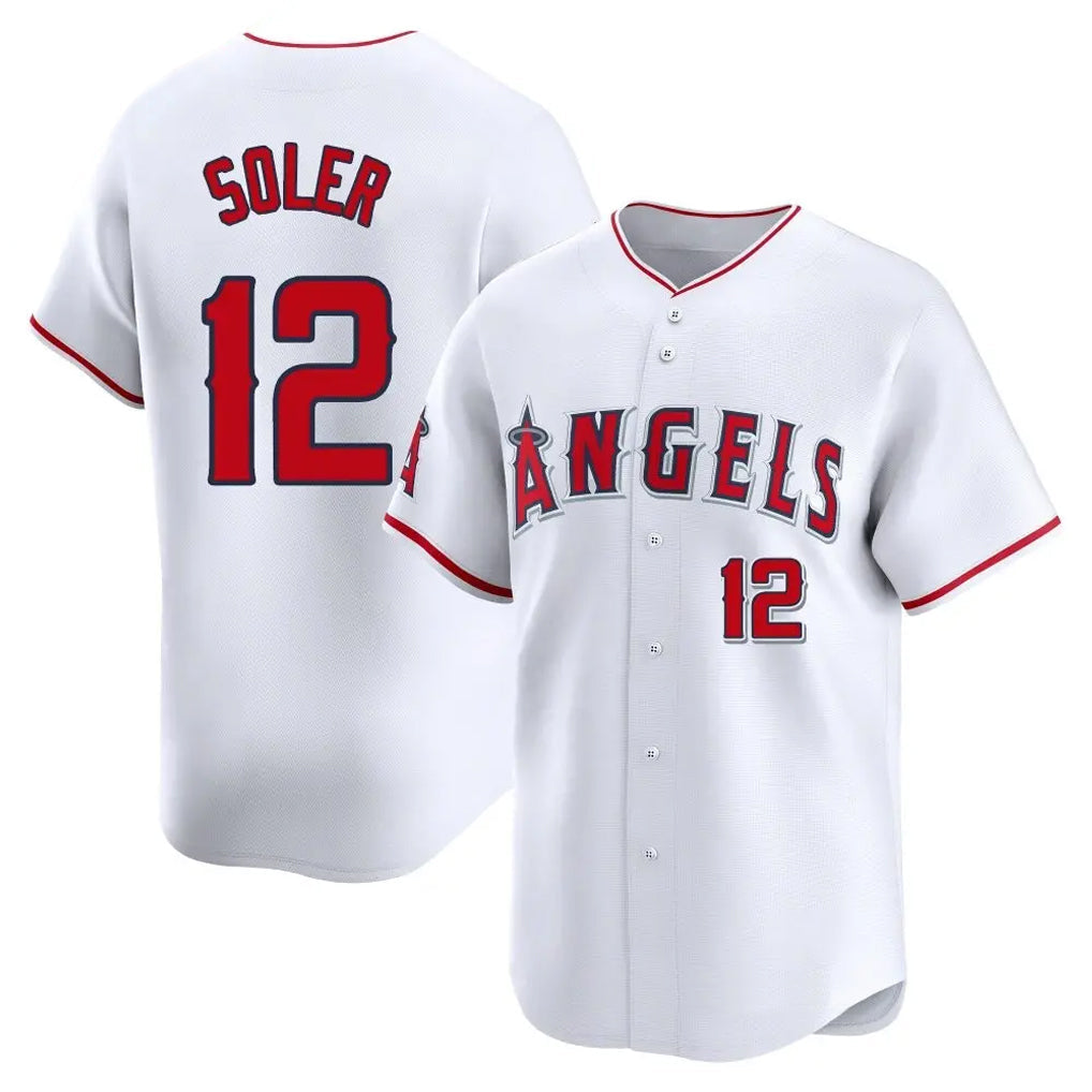 Choea LA.Angels #12 Jorge Soler Player White Limited Home Stitched Jerseys