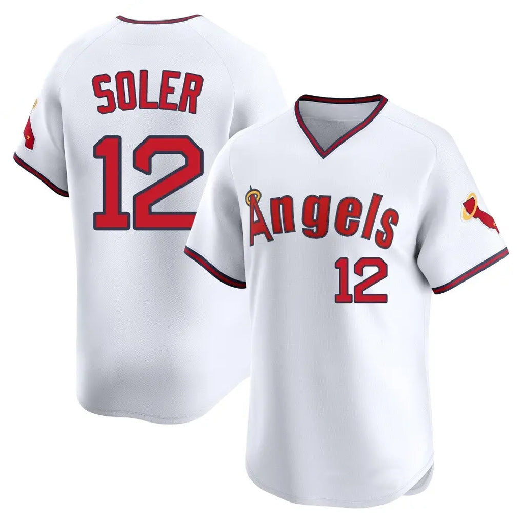 Choea LA.Angels #12 Jorge Soler Player White T-shirt Home Limited Stitched Jerseys