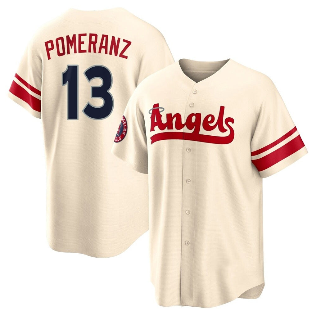 Choea LA.Angels #13 Drew Pomeranz Player Cream City Connect Home Stitched Jerseys