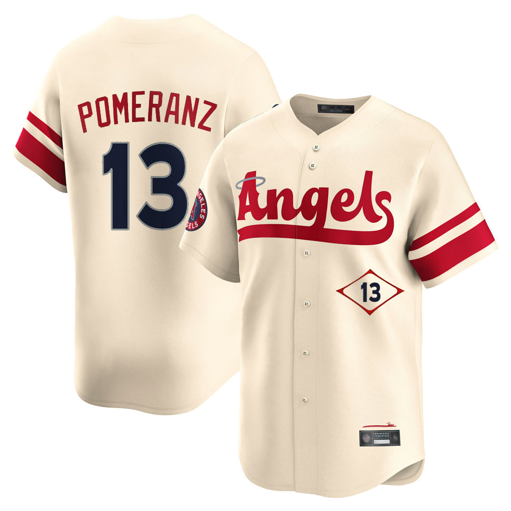 Choea LA.Angels #13 Drew Pomeranz Player Cream City Connect Limited Home Stitched Jerseys
