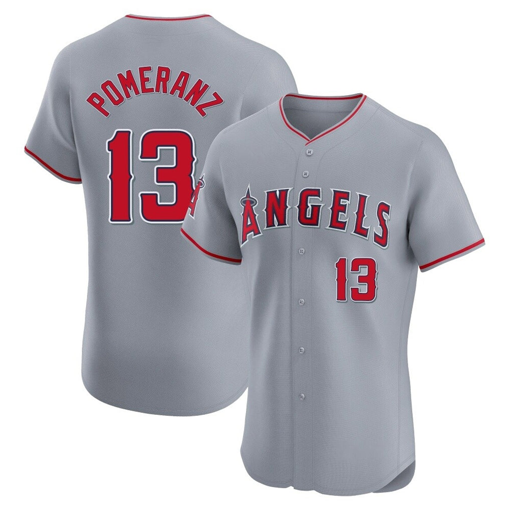 Choea LA.Angels #13 Drew Pomeranz Player Gray Home Limited Elite Stitched Jerseys