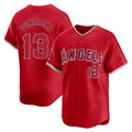 Choea LA.Angels #13 Drew Pomeranz Player Red Home Limited Stitched Jerseys