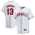 Choea LA.Angels #13 Drew Pomeranz Player White Home Game Stitched Jerseys