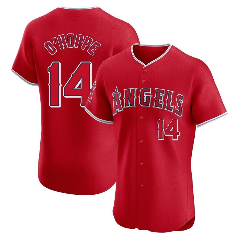 Choea LA.Angels #14 Logan O'Hoppe Player Red Home Limited Elite Stitched Jerseys