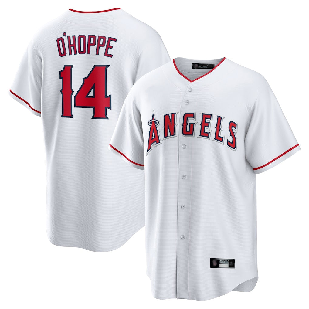 Choea LA.Angels #14 Logan O'Hoppe Player White Home Game Stitched Jerseys