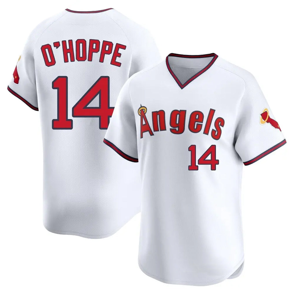 Choea LA.Angels #14 Logan O'Hoppe Player White T-shirt Home Limited Stitched Jerseys