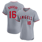 Choea LA.Angels #16 Yusei Kikuchi Player Gray Home Limited Elite Stitched Jerseys