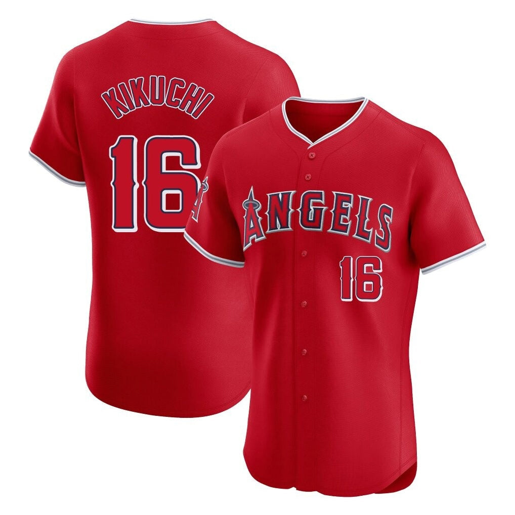 Choea LA.Angels #16 Yusei Kikuchi Player Red Home Limited Elite Stitched Jerseys