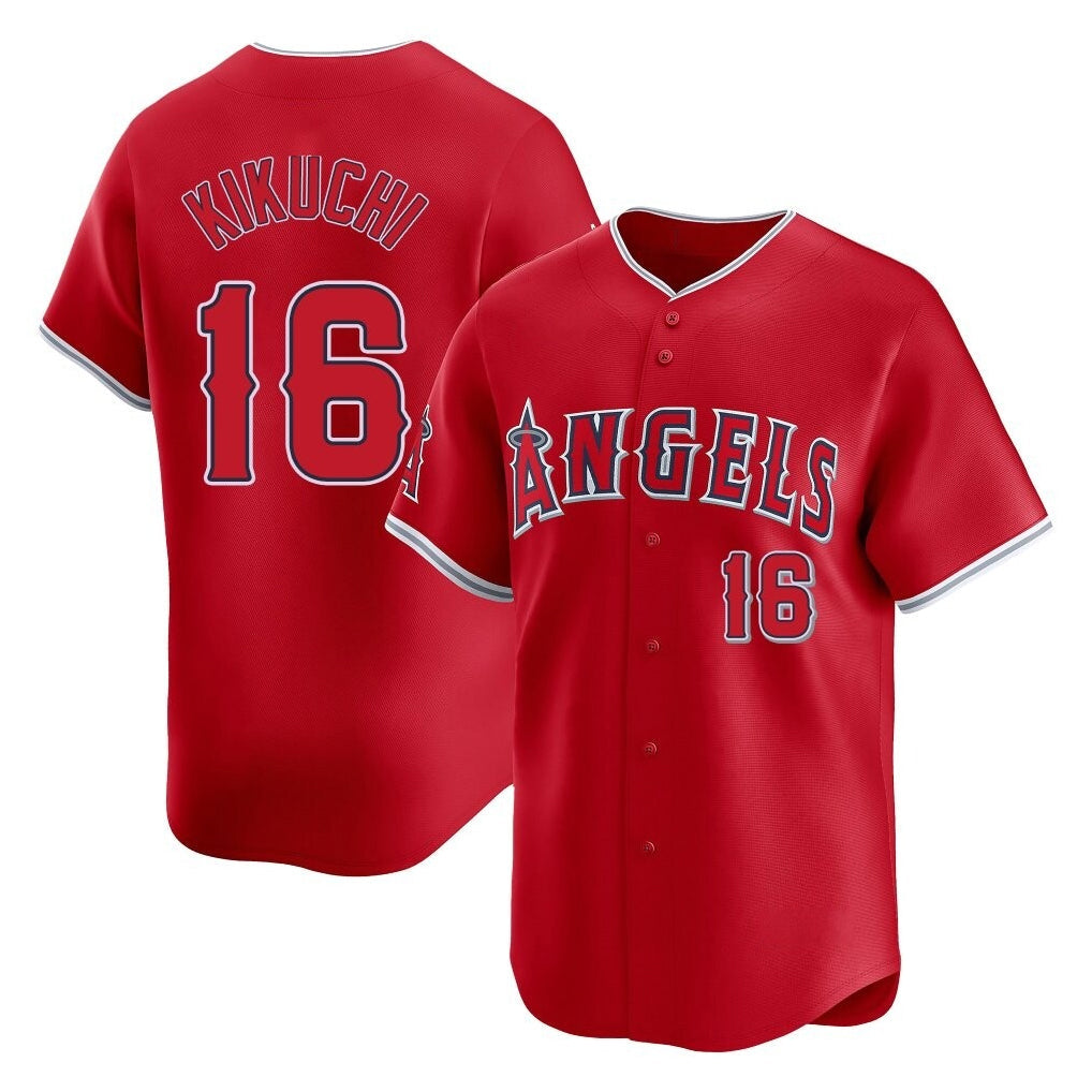 Choea LA.Angels #16 Yusei Kikuchi Player Red Home Limited Stitched Jerseys