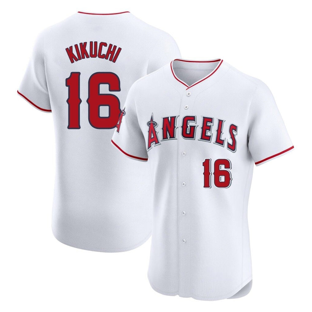 Choea LA.Angels #16 Yusei Kikuchi Player White Limited Elite Stitched Home Jerseys