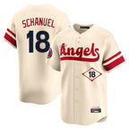 Choea LA.Angels #18 Nolan Schanuel Player Cream City Connect Limited Home Stitched Jerseys