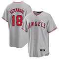 Choea LA.Angels #18 Nolan Schanuel Player Gray Home Game Stitched Jerseys