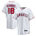 Choea LA.Angels #18 Nolan Schanuel Player White Home Game Stitched Jerseys